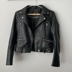 Zara TRF Faux Leather Cropped Moto Jacket Size xSmall